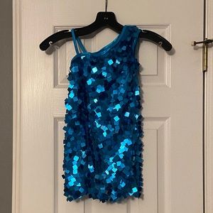 Blue sequins dance costume